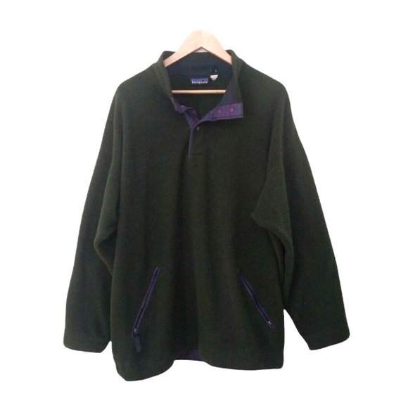 Patagonia Other - Vintage Men's Patagonia T-snap Fleece Pullover XL Made In USA Forest Green